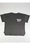 Young Girl Anthracite Floral Text Printed Loose Fit T-Shirt - 2