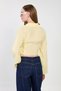 Women's Double-Breasted Collar Side-Tie Long Sleeve Shirt - Yellow - 5