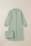 Mint Green 100% Cotton Muslin Fabric Zippered Comfortable Fit Hijab Women's Set-Hajj and Umrah Outfit - 7