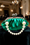 Women's Satin Pearl Desing Evening Dress Bag