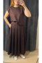 Padded Blouse and Elastic Waist Pleated Skirt with Pockets - Top and Bottom Set - 3