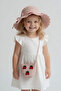 Gift Set for Girls with Cherry Figure, Powder Pink Straw Hat and Bag |   Suit for Summer Beach - 7
