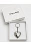Silver Heart Patterned 316L Stainless Steel Openable Memory Gift Keychain - 2