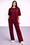 Women's 2-Piece Set Oversized Basic T-Shirt and Wide-Leg Pants Comfortable Casual Style