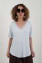 Blue Glittery V-Neck Washable Modal Tshirt - 3