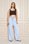 Women's 100% Cotton Wide Leg B.Blue Baggy Pants