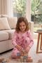Sea-Themed Pink Color 100% Cotton Girls' Pajama Set - 4