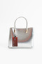 Jesse Vertical Form Silver Hand and Shoulder Bag with Silver Buckle Detail