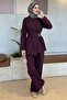 Gold Buckle Tie-Up Plum Double Set - 4