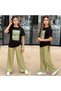 Girl's T-Shirt and Loose Pants Set - 2