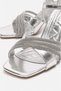 Women's Galvanized Heel Covering 3-Piece Stone Heeled Sandals Silver Crinkled - 5