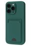 Ilkeshop New iPhone 16 Pro Case Kelvin Silicone with Business Card Holder - (214040) Dark Green