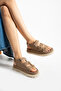 Women's Mink Suede Gold Buckle Thick Sole Sandals Comfortable Stylish Daily Sandals - 3