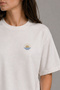 Sunset Embroidered Oversize T-Shirt White Unisex 30/1 Regular Fabric Short Sleeve - 2