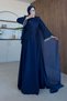 Alara Sleeve Detailed Evening Dress Navy Blue - 4