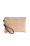 Star Embroidered Black Portfolio Bag Women's Clutch Stylish Handbag with Wrist Strap and Lining - 4