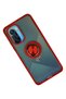 Ilkeshop New Redmi K40 Case Montreal Silicone Cover with Ring (100711) - Red - 2