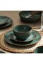 Stone Lain Brasa Modern Stoneware 16 Piece Dinnerware Sets, Plates and Bowls Sets, Dish Set for 4, Green - 6