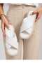 WHITE GENUINE LEATHER WOMEN SLIPPERS