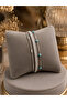 Aqua Triple Combination Silver Color Zircon Baguette Stone and Turquoise Bead Detailed Multi Combination Bracelet Set - 3