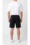 Men's Black Color Shorts with Pockets, Zippered Back Pocket, Ribbed Front, Full Fit - 3