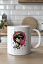 Pop Art Sculpture Patterned 330ml Printed White Ceramic Mug Cup - 4