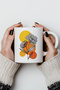 Flower Pattern 330ml Printed White Ceramic Mug Cup - 5