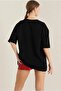 Oversize Women's T-Shirt 2 Thread Fabric Crew Neck Low Sleeve Basic Casual Top - 4