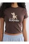 Peak New Season Crew Neck Bambi Printed Women's Crop - 3