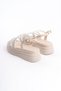 Riley Thin Buckle Stone Striped Orthopedic Sole Women's Sandals Ckt - Cream - 5