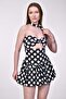Polka Dot Mini Dress - Black - 4