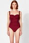 Women's Swimsuit Polka Dot Draped Balconette Covered Underwireless Sleeveless Regular Cut Knitted Fabric Summer Wear - 3