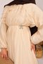 Front Ruffled Lace Detailed Hijab Dress Beige - 6