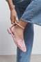 Tracy Candy Pink Lace Detail Back Strap Buckle Women's Ballerina Sandals - 7