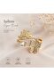 Gold Ring with Zircon Stone and Butterfly Detail