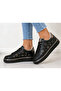 Black Women's Casual Thick Sole Sneaker Shoes - 2