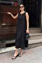 Women's Draped Sleeveless A-Line Modal Textured Woven Dress - 4