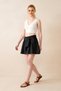 Short Skirt Women's Skirt with Shorts Mini Shirt Skirt with Side Zipper Black Fabric with Tie at the Back for Skirt-Like Look - 2