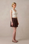 Short Skirt Women's Skirt with Shorts Mini Shirt Skirt with Side Zipper Brown Fabric with Back Skirt Appearance Tie-Up Look - 5