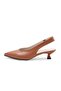 Vega Tan Color Short Heeled Women's Shoes - 6