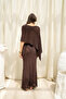 Praiano Asymmetric Brown Crop Skirt Set - 5