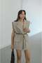 Mink Knitted Belted Padded Linen Vest - 2