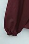 Lace Detailed Wide Collar Poplin Shirt with Elastic Sleeves - Burgundy - 6