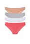 Glb-Stl41414 4-Piece Super Eco Set Lycra Women's Slip Panties Skin Gray White Fuchsia