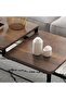 2-Tier Industrial Coffee Table, Rectangle Living Room Center Table with Mesh Storage Shelf, Rustic Brown - 4