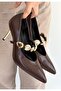 Conne Brown Skin Stiletto Shoes - 2