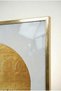 Black and Gold Circular Abstract Modern Glass Painting - Gold Metal Framed Painting for Home, Business, and School - 4