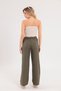 Linen Blended Elastic Waist Loose Cut Trousers - 8