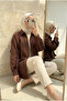 Double Stripe Ruffle Detailed Poplin Hijab Shirt - 3