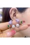 Stil Canlı Purple Tulip Earrings - Stylish Women's Jewelry with Pearl and Crystal Detailing - 3